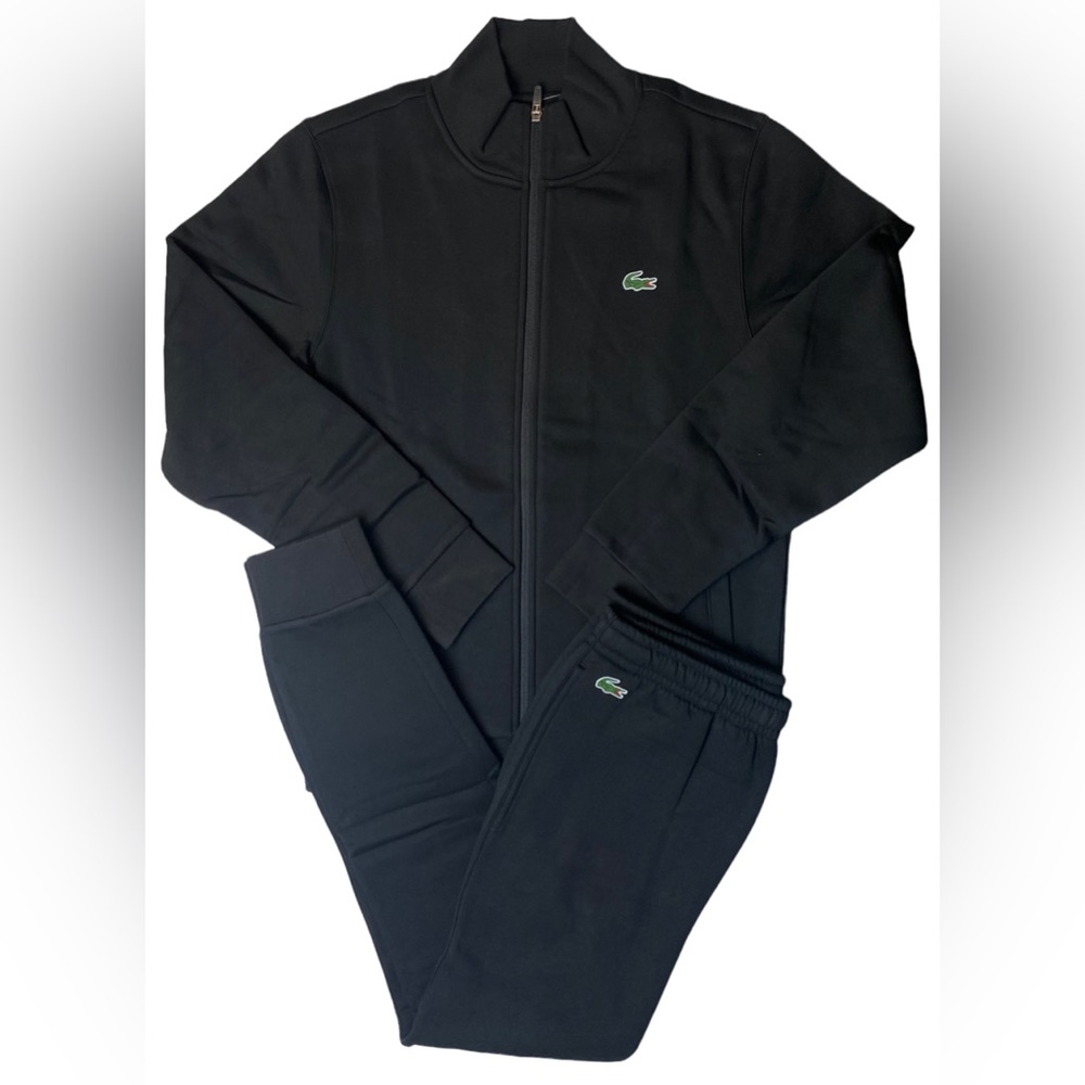 Lacoste Mens Sport Piped Fleece Sweatsuit - Black - WH8646-51-C31